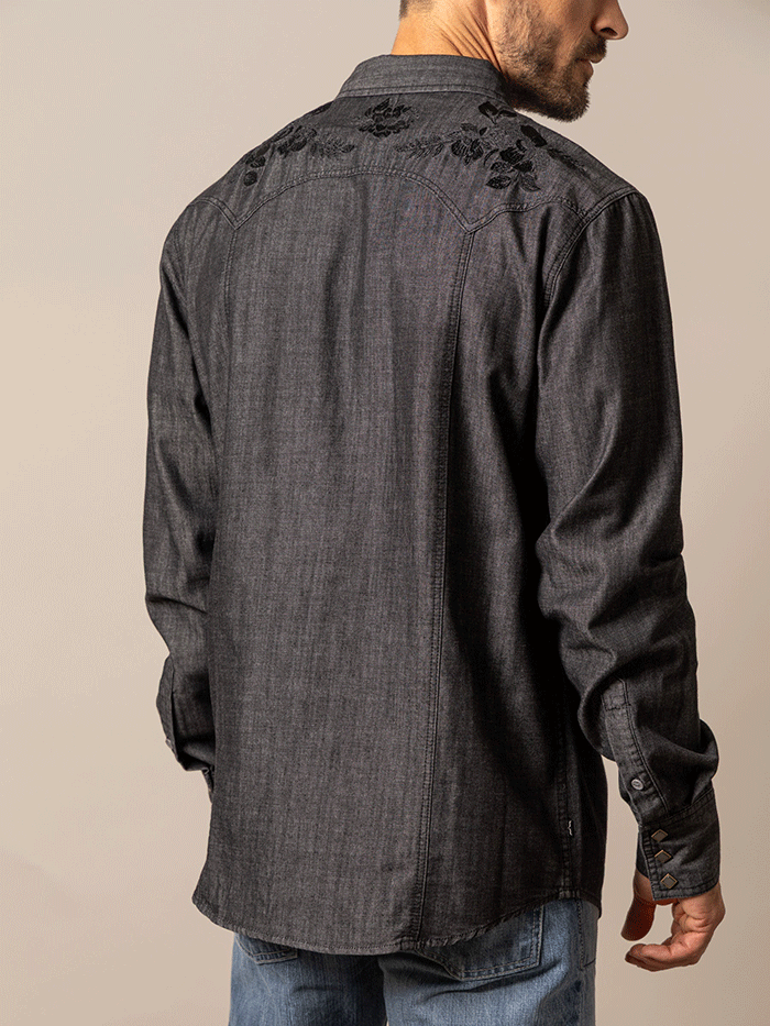 Kimes Ranch MEMPHIS Mens Long Sleeve Western Shirt Black Out front view. If you need any assistance with this item or the purchase of this item please call us at five six one seven four eight eight eight zero one Monday through Saturday 10:00a.m EST to 8:00 p.m EST