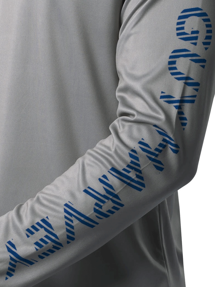 Guy Harvey GHV56925-SIL Mens Bass Diamond UPF 50 Sun Protection Hoodie Silver back view. If you need any assistance with this item or the purchase of this item please call us at five six one seven four eight eight eight zero one Monday through Saturday 10:00a.m EST to 8:00 p.m EST
