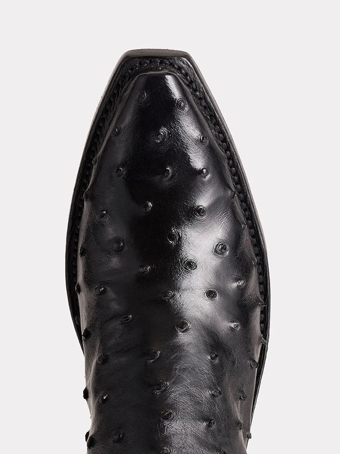 Lucchese N4091.54-1001 Womens DOLLY Full Quill Ostrich Boots Black front / side view. If you need any assistance with this item or the purchase of this item please call us at five six one seven four eight eight eight zero one Monday through Saturday 10:00a.m EST to 8:00 p.m EST