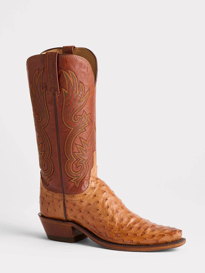 Lucchese N4092.54-2004 Womens DOLLY Full Quill Ostrich Boots Barnwood Tan front and side view. If you need any assistance with this item or the purchase of this item please call us at five six one seven four eight eight eight zero one Monday through Saturday 10:00a.m EST to 8:00 p.m EST
