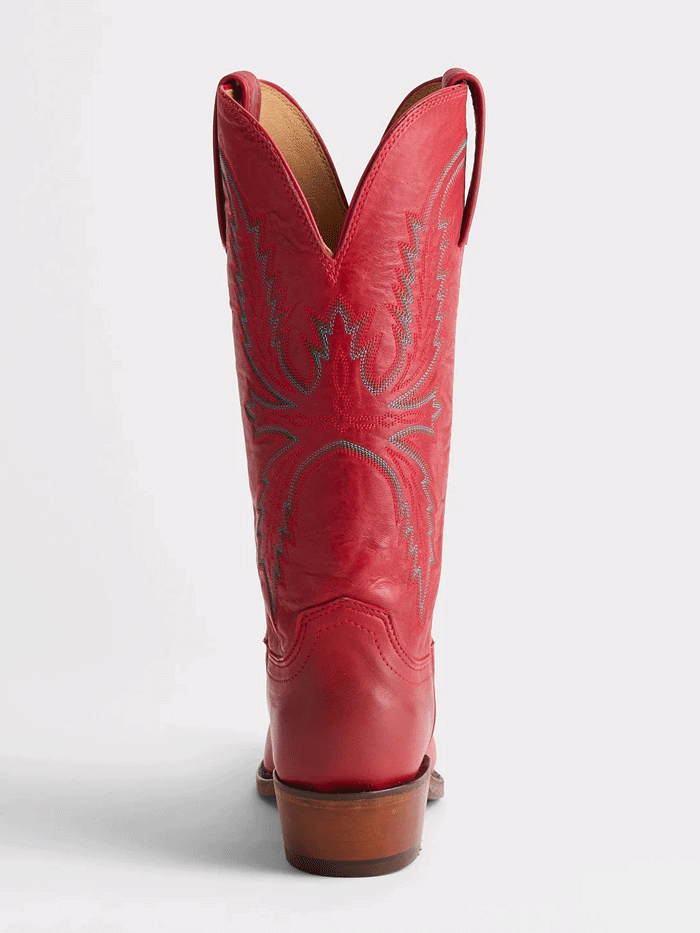 Lucchese N4873.54 Womens SAVANNAH Western Boot Red front and side view. If you need any assistance with this item or the purchase of this item please call us at five six one seven four eight eight eight zero one Monday through Saturday 10:00a.m EST to 8:00 p.m EST