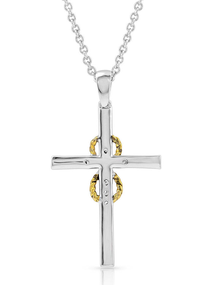 Montana Silversmiths NC4728 Womens Eternal Faith Cross Necklace Silver front view. If you need any assistance with this item or the purchase of this item please call us at five six one seven four eight eight eight zero one Monday through Saturday 10:00a.m EST to 8:00 p.m EST
