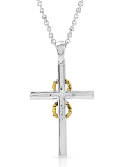 Montana Silversmiths NC4728 Womens Eternal Faith Cross Necklace Silver back view. If you need any assistance with this item or the purchase of this item please call us at five six one seven four eight eight eight zero one Monday through Saturday 10:00a.m EST to 8:00 p.m EST