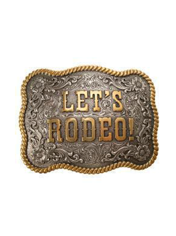 Nocona 37956 Rectangle Lets Rodeo Buckle Silver front view. If you need any assistance with this item or the purchase of this item please call us at five six one seven four eight eight eight zero one Monday through Saturday 10:00a.m EST to 8:00 p.m EST