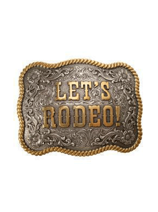 Nocona 37956 Rectangle Lets Rodeo Buckle Silver front view. If you need any assistance with this item or the purchase of this item please call us at five six one seven four eight eight eight zero one Monday through Saturday 10:00a.m EST to 8:00 p.m EST