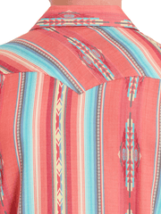 Panhandle PMN9S08155 Mens Modern Vintage Short Sleeve Western Shirt Red back view. If you need any assistance with this item or the purchase of this item please call us at five six one seven four eight eight eight zero one Monday through Saturday 10:00a.m EST to 8:00 p.m EST
