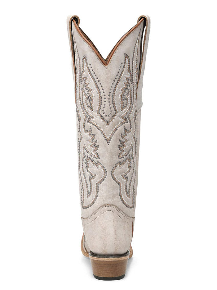 Circle G L8073 Womens Triad Embroidery Tall Western Boot White side / front view. If you need any assistance with this item or the purchase of this item please call us at five six one seven four eight eight eight zero one Monday through Saturday 10:00a.m EST to 8:00 p.m EST