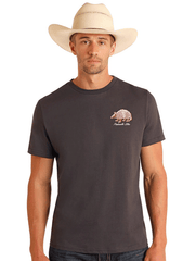 Panhandle PU21T05779 Mens Keepin' It Western Armadillo Graphic T-Shirt Charcoal front view. If you need any assistance with this item or the purchase of this item please call us at five six one seven four eight eight eight zero one Monday through Saturday 10:00a.m EST to 8:00 p.m EST