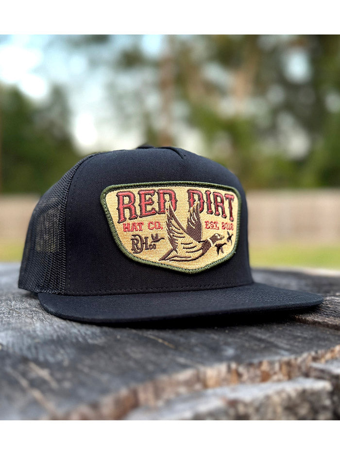Red Dirt RDHC-488 FLY SOUTH Trucker Cap Black front view. If you need any assistance with this item or the purchase of this item please call us at five six one seven four eight eight eight zero one Monday through Saturday 10:00a.m EST to 8:00 p.m EST
