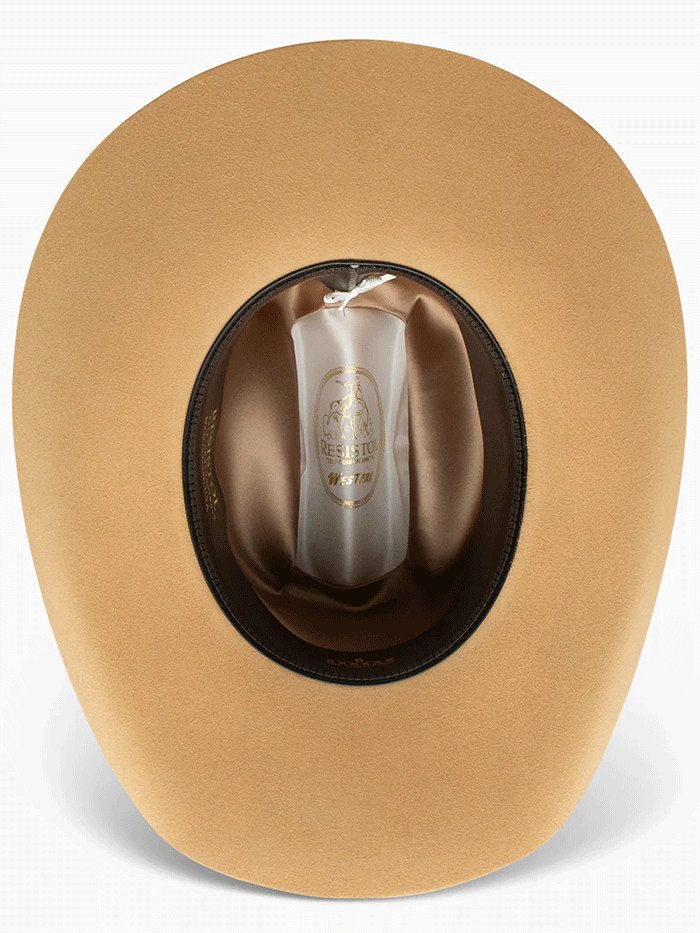 Resistol RFCPRG-7242BS COPPER RIDGE 6X Felt Hat Butterscotch  side / front view. If you need any assistance with this item or the purchase of this item please call us at five six one seven four eight eight eight zero one Monday through Saturday 10:00a.m EST to 8:00 p.m EST