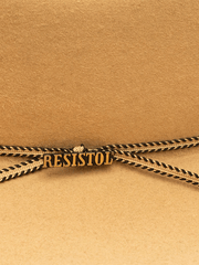 Resistol RFCPRG-7242BS COPPER RIDGE 6X Felt Hat Butterscotch  close up. If you need any assistance with this item or the purchase of this item please call us at five six one seven four eight eight eight zero one Monday through Saturday 10:00a.m EST to 8:00 p.m EST