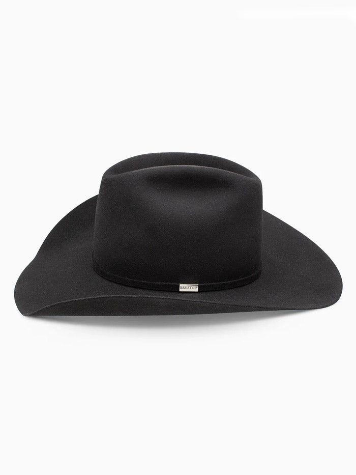 Resistol RFFVST-RB4207 FIVE STAR 5X Cowboy Hat Black front and side view. If you need any assistance with this item or the purchase of this item please call us at five six one seven four eight eight eight zero one Monday through Saturday 10:00a.m EST to 8:00 p.m EST
