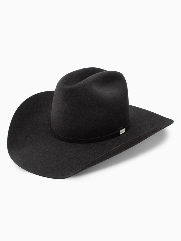 Resistol RFFVST-RB4207 FIVE STAR 5X Cowboy Hat Black front and side view. If you need any assistance with this item or the purchase of this item please call us at five six one seven four eight eight eight zero one Monday through Saturday 10:00a.m EST to 8:00 p.m EST