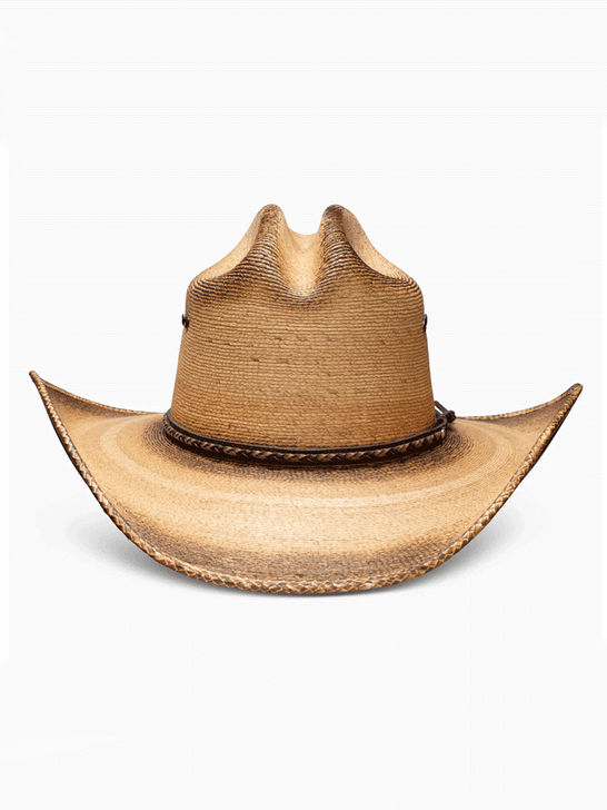 Resistol RSGBYSBJA41 Jason Aldean Georgia Boy Fittet Straw Hat Flame Burned front view. If you need any assistance with this item or the purchase of this item please call us at five six one seven four eight eight eight zero one Monday through Saturday 10:00a.m EST to 8:00 p.m EST