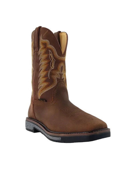 R.Watson RW1804 Mens Cowhide Wide Square Steel Toe Work Boot Crazy House Bark front view. If you need any assistance with this item or the purchase of this item please call us at five six one seven four eight eight eight zero one Monday through Saturday 10:00a.m EST to 8:00 p.m EST