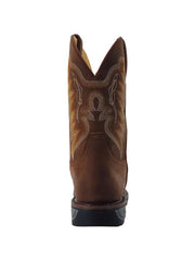 R.Watson RW1804 Mens Cowhide Wide Square Steel Toe Work Boot Crazy House Bark back view. If you need any assistance with this item or the purchase of this item please call us at five six one seven four eight eight eight zero one Monday through Saturday 10:00a.m EST to 8:00 p.m EST