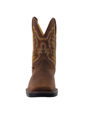 R.Watson RW1804 Mens Cowhide Wide Square Steel Toe Work Boot Crazy House Bark front view. If you need any assistance with this item or the purchase of this item please call us at five six one seven four eight eight eight zero one Monday through Saturday 10:00a.m EST to 8:00 p.m EST