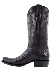 R.Watson RW2002-1 Mens Caiman Belly Western Boots Black Cherry inner side view. If you need any assistance with this item or the purchase of this item please call us at five six one seven four eight eight eight zero one Monday through Saturday 10:00a.m EST to 8:00 p.m EST