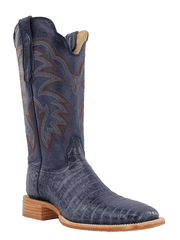 R.Watson RW2502-2 Mens Caiman Belly Wide Square Boots Blue Jean side / front view. If you need any assistance with this item or the purchase of this item please call us at five six one seven four eight eight eight zero one Monday through Saturday 10:00a.m EST to 8:00 p.m EST