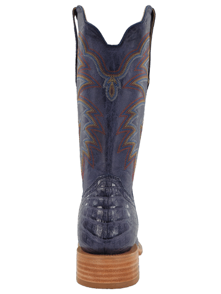 R.Watson RW2502-2 Mens Caiman Belly Wide Square Boots Blue Jean back view. If you need any assistance with this item or the purchase of this item please call us at five six one seven four eight eight eight zero one Monday through Saturday 10:00a.m EST to 8:00 p.m EST