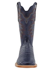 R.Watson RW2502-2 Mens Caiman Belly Wide Square Boots Blue Jean front view. If you need any assistance with this item or the purchase of this item please call us at five six one seven four eight eight eight zero one Monday through Saturday 10:00a.m EST to 8:00 p.m EST
