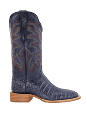 R.Watson RW2502-2 Mens Caiman Belly Wide Square Boots Blue Jean side view. If you need any assistance with this item or the purchase of this item please call us at five six one seven four eight eight eight zero one Monday through Saturday 10:00a.m EST to 8:00 p.m EST