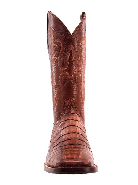 R.Watson RW3003-2 Mens Caiman Tail Western Boot Cognac full front view. If you need any assistance with this item or the purchase of this item please call us at five six one seven four eight eight eight zero one Monday through Saturday 10:00a.m EST to 8:00 p.m EST