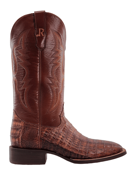 R.Watson RW3003-2 Mens Caiman Tail Western Boot Cognac side view. If you need any assistance with this item or the purchase of this item please call us at five six one seven four eight eight eight zero one Monday through Saturday 10:00a.m EST to 8:00 p.m EST