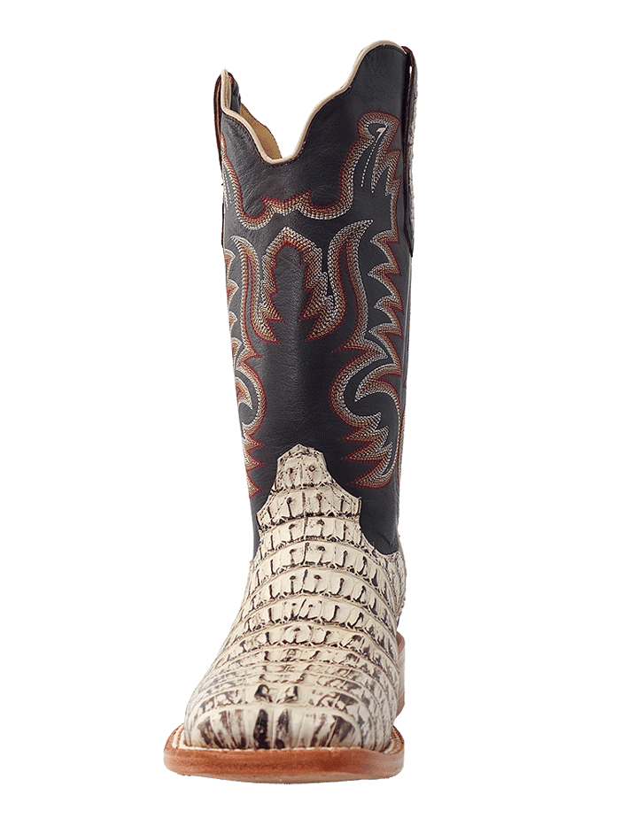R.Watson RW3013-2 Mens Hornback Caiman Tail Western Boot Chocolate And Orix front and side view. If you need any assistance with this item or the purchase of this item please call us at five six one seven four eight eight eight zero one Monday through Saturday 10:00a.m EST to 8:00 p.m EST