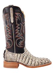 R.Watson RW3013-2 Mens Hornback Caiman Tail Western Boot Chocolate And Orix side view. If you need any assistance with this item or the purchase of this item please call us at five six one seven four eight eight eight zero one Monday through Saturday 10:00a.m EST to 8:00 p.m EST