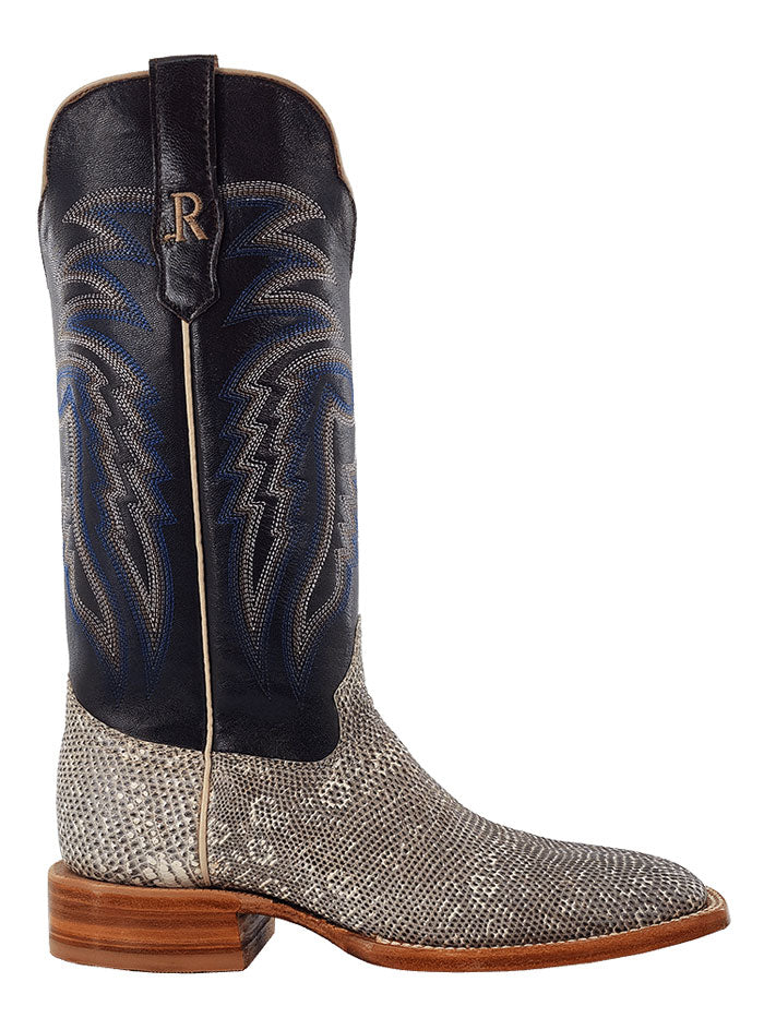 R.Watson RW7900-2 Mens Ring Lizard Western Boots Natural Grey side / front view. If you need any assistance with this item or the purchase of this item please call us at five six one seven four eight eight eight zero one Monday through Saturday 10:00a.m EST to 8:00 p.m EST