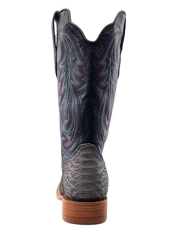 R.Watson RW7914-2 Mens Sueded Back Cut Python Western Boot Grey side / front view. If you need any assistance with this item or the purchase of this item please call us at five six one seven four eight eight eight zero one Monday through Saturday 10:00a.m EST to 8:00 p.m EST