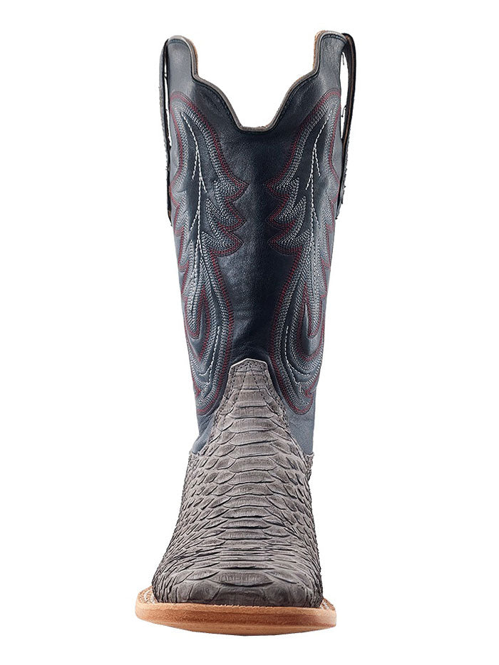 R.Watson RW7914-2 Mens Sueded Back Cut Python Western Boot Grey side / front view. If you need any assistance with this item or the purchase of this item please call us at five six one seven four eight eight eight zero one Monday through Saturday 10:00a.m EST to 8:00 p.m EST