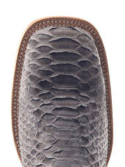 R.Watson RW7914-2 Mens Sueded Back Cut Python Western Boot Grey toe view. If you need any assistance with this item or the purchase of this item please call us at five six one seven four eight eight eight zero one Monday through Saturday 10:00a.m EST to 8:00 p.m EST