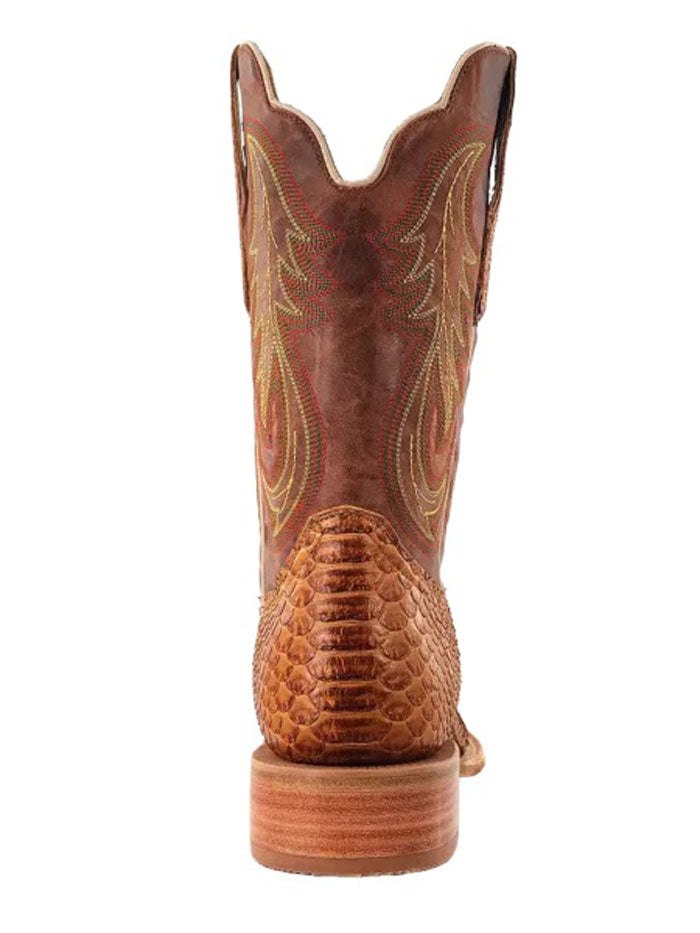 R.Watson RW7915-2 Mens Python Wide Square Western Boot Camel side / front. If you need any assistance with this item or the purchase of this item please call us at five six one seven four eight eight eight zero one Monday through Saturday 10:00a.m EST to 8:00 p.m EST