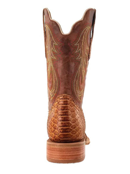 R.Watson RW7915-2 Mens Python Wide Square Western Boot Camel back view. If you need any assistance with this item or the purchase of this item please call us at five six one seven four eight eight eight zero one Monday through Saturday 10:00a.m EST to 8:00 p.m EST