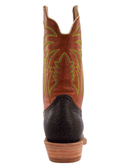 R.Watson RW8023-1 Mens Cowhide Medium Square Western Boot Hickory Brown back view. If you need any assistance with this item or the purchase of this item please call us at five six one seven four eight eight eight zero one Monday through Saturday 10:00a.m EST to 8:00 p.m EST