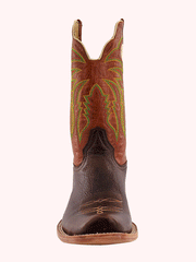 R.Watson RW8023-1 Mens Cowhide Medium Square Western Boot Hickory Brown full front view. If you need any assistance with this item or the purchase of this item please call us at five six one seven four eight eight eight zero one Monday through Saturday 10:00a.m EST to 8:00 p.m EST