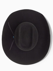 Resistol RW9TRD-CJ4207 9th ROUND 3X Cody Johnson Felt Hat Black view from above. If you need any assistance with this item or the purchase of this item please call us at five six one seven four eight eight eight zero one Monday through Saturday 10:00a.m EST to 8:00 p.m EST