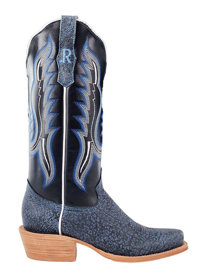R.Watson RWL7103-1 Ladies Cape Buffalo Western Boot Midnight Blue side / front view. If you need any assistance with this item or the purchase of this item please call us at five six one seven four eight eight eight zero one Monday through Saturday 10:00a.m EST to 8:00 p.m EST