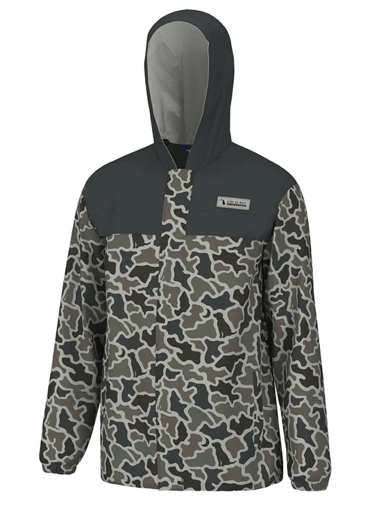 Local Boy Outfitters L1300031-DSDM Rain Jacket Dark Slate Dog & Moon front view. If you need any assistance with this item or the purchase of this item please call us at five six one seven four eight eight eight zero one Monday through Saturday 10:00a.m EST to 8:00 p.m EST