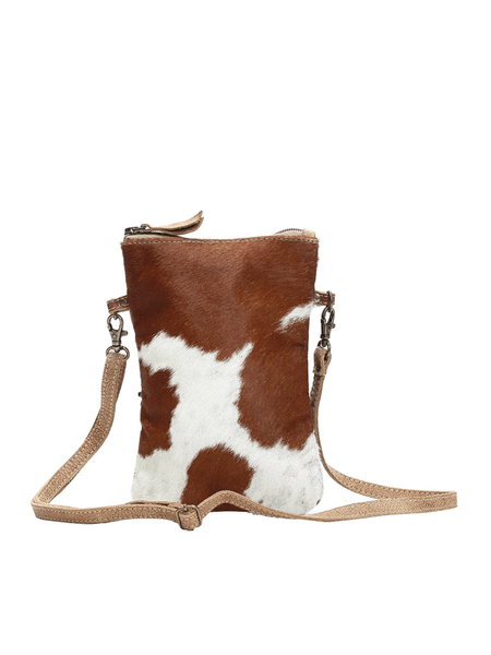 Myra Bag S-1173 Womens Hair On Crossbody Bag Brown front view. If you need any assistance with this item or the purchase of this item please call us at five six one seven four eight eight eight zero one Monday through Saturday 10:00a.m EST to 8:00 p.m EST