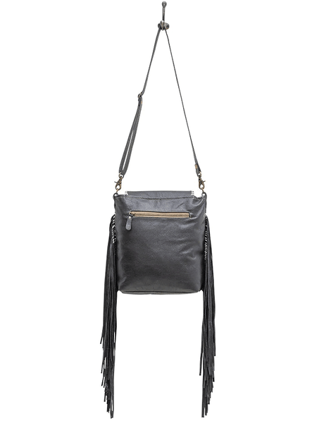 Myra Bag S-6769 Womens Ritzy Rift Hand Tooled Bag Black back view. If you need any assistance with this item or the purchase of this item please call us at five six one seven four eight eight eight zero one Monday through Saturday 10:00a.m EST to 8:00 p.m EST
