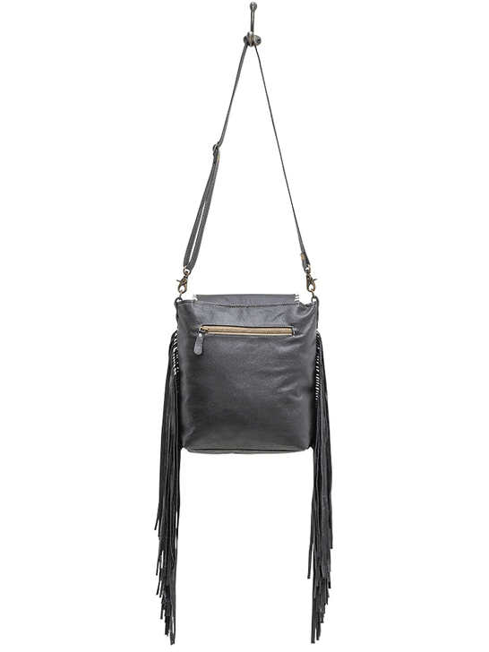 Myra Bag S-6769 Womens Ritzy Rift Hand Tooled Bag Black back view. If you need any assistance with this item or the purchase of this item please call us at five six one seven four eight eight eight zero one Monday through Saturday 10:00a.m EST to 8:00 p.m EST
