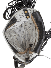 Myra Bag S-6769 Womens Ritzy Rift Hand Tooled Bag Black inside view. If you need any assistance with this item or the purchase of this item please call us at five six one seven four eight eight eight zero one Monday through Saturday 10:00a.m EST to 8:00 p.m EST
