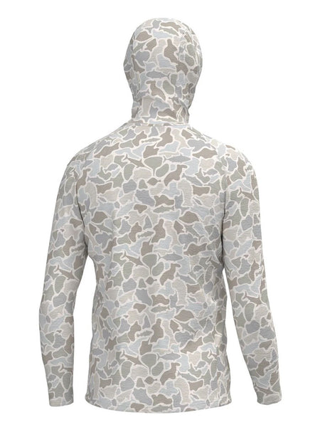 Local Boy Outfitters L1400084-SWC Mens Heather Blend Hoodie Saltwater Camo back view. If you need any assistance with this item or the purchase of this item please call us at five six one seven four eight eight eight zero one Monday through Saturday 10:00a.m EST to 8:00 p.m EST