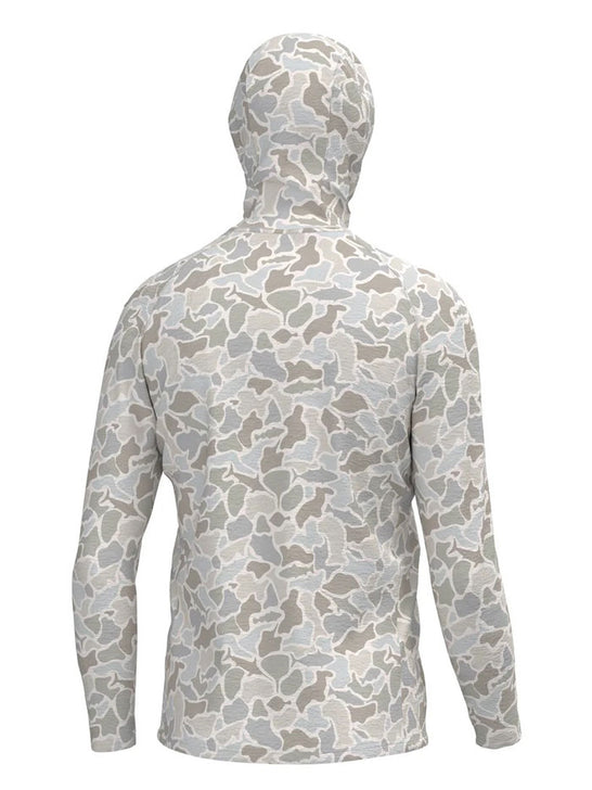Local Boy Outfitters L1400084-SWC Mens Heather Blend Hoodie Saltwater Camo back view. If you need any assistance with this item or the purchase of this item please call us at five six one seven four eight eight eight zero one Monday through Saturday 10:00a.m EST to 8:00 p.m EST