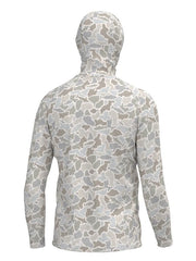 Local Boy Outfitters L1400084-SWC Mens Heather Blend Hoodie Saltwater Camo back view. If you need any assistance with this item or the purchase of this item please call us at five six one seven four eight eight eight zero one Monday through Saturday 10:00a.m EST to 8:00 p.m EST