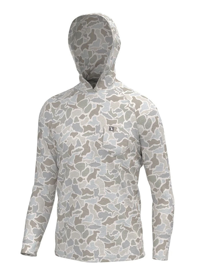 Local Boy Outfitters L1400084-SWC Mens Heather Blend Hoodie Saltwater Camo front view. If you need any assistance with this item or the purchase of this item please call us at five six one seven four eight eight eight zero one Monday through Saturday 10:00a.m EST to 8:00 p.m EST
