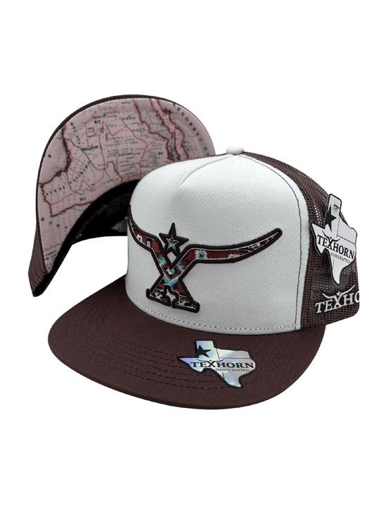 Texhorn SABINAS Trucker Cap Bark side / front and brim view. If you need any assistance with this item or the purchase of this item please call us at five six one seven four eight eight eight zero one Monday through Saturday 10:00a.m EST to 8:00 p.m EST